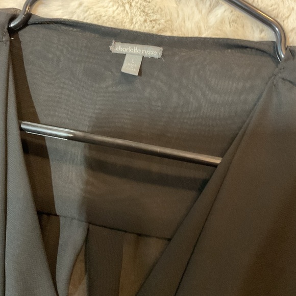 Charlotte Russe black Long sleeve blouse - Picture 3 of 5